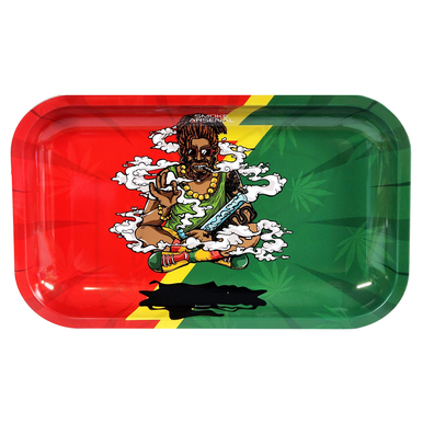 Rasta Nation Metal Rolling Tray  Medium