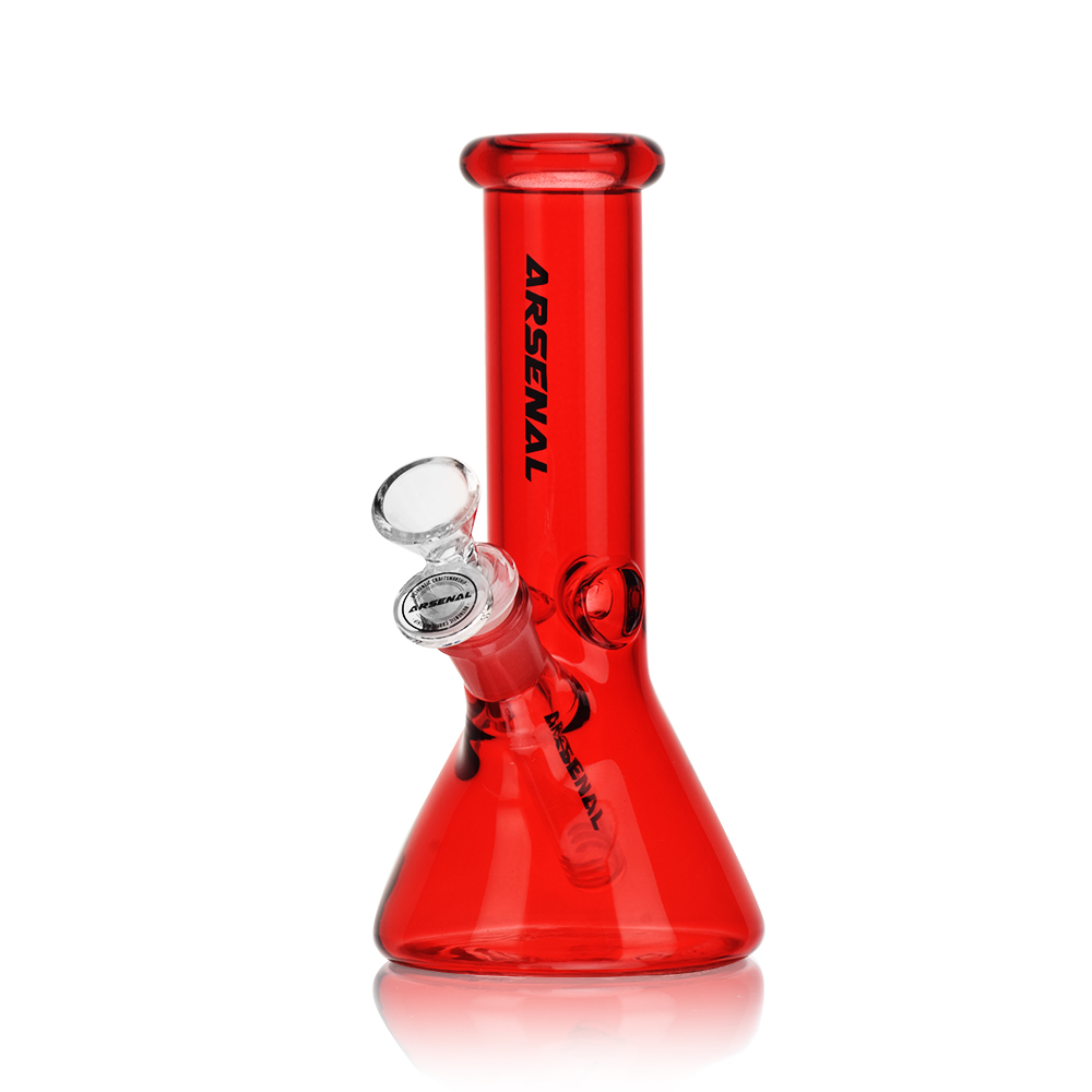 8" Arsenal Vibrant Hue Beaker Bong (Red)