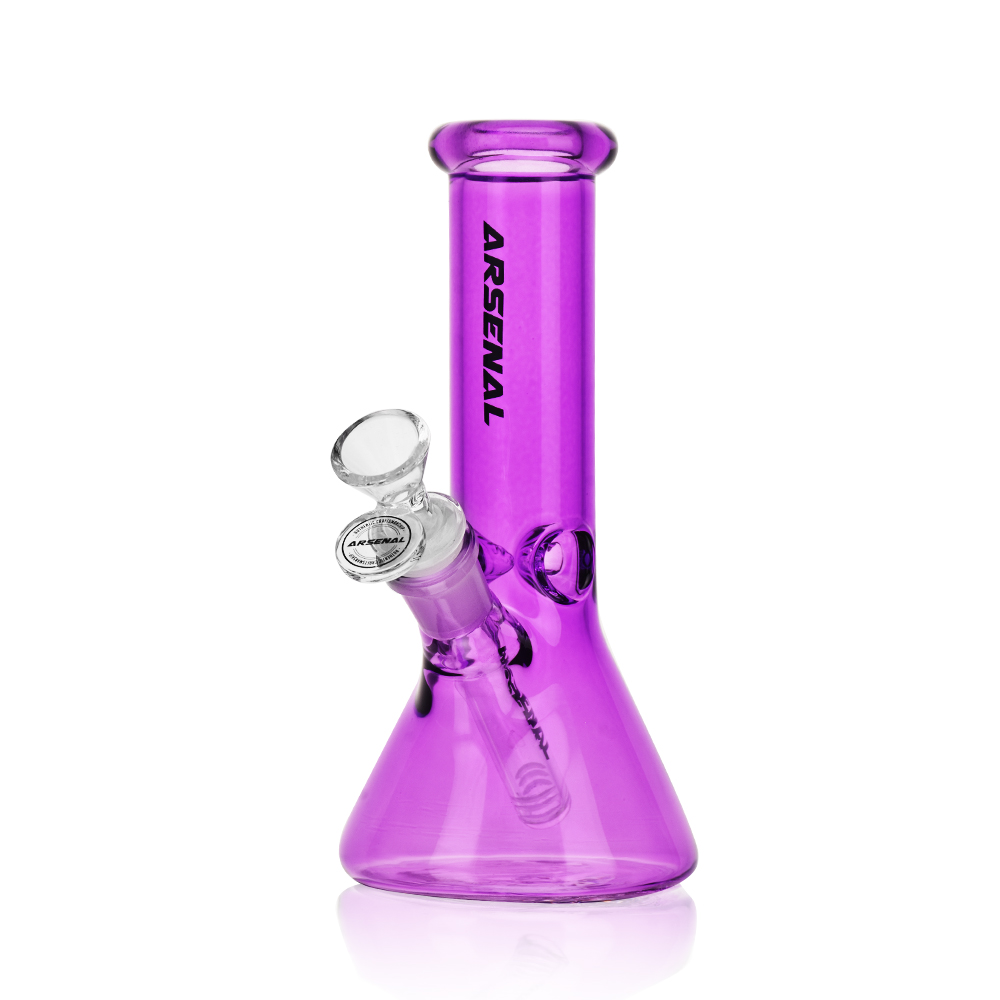 8" Arsenal Vibrant Hue Beaker Bong (Purple)