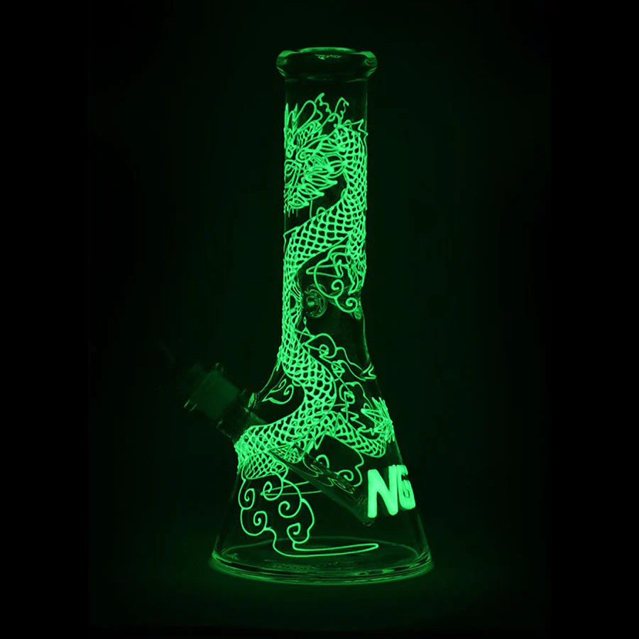 13" 7mm Glow-In-The-Dark Dragon Bong