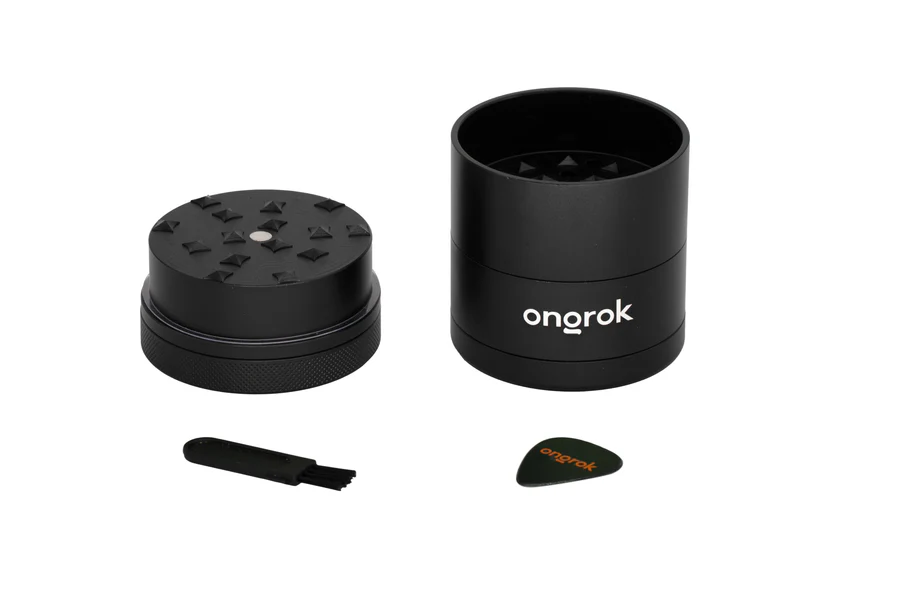Ongrok 5 Piece Storage Grinder (Pyramid Teeth) Black